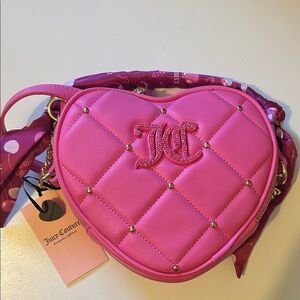 Juicy Couture Vibrant Pink Heart Crossbody Bag